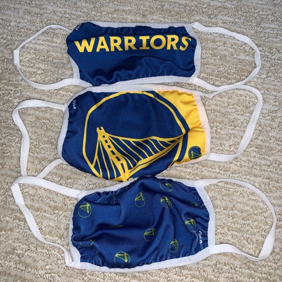 Other - 3-pack Warriors face mask 😷 w/ filter insert 💙💛